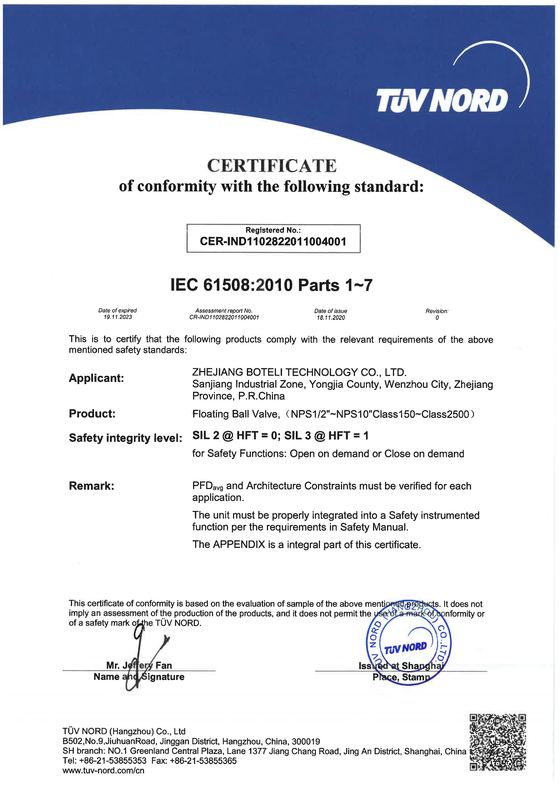 SIL certificate
